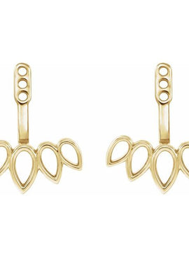 14K White Gold Earring Jackets