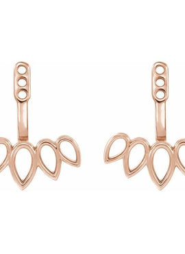 14K White Gold Earring Jackets