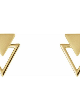 14K White Gold Geometric Earrings