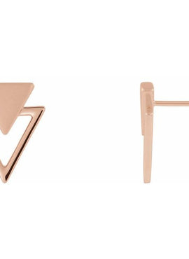 14K White Gold Geometric Earrings