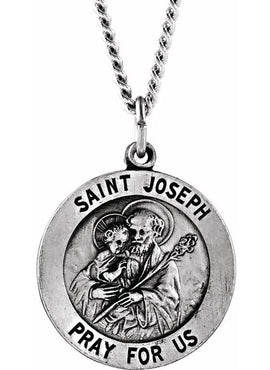 14K Yellow Gold 15 mm Round St. Joseph Medal