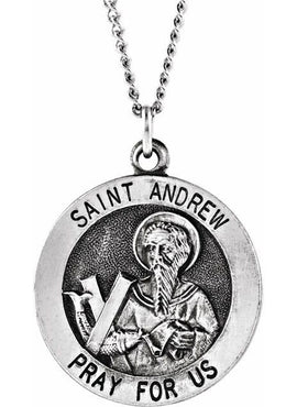 14K Yellow Gold 18 mm Round St. Andrew Medal