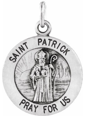 Sterling Silver 15 mm St. Patrick Medal