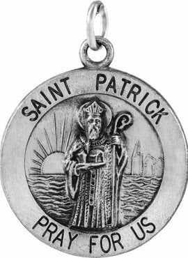 Sterling Silver 15 mm St. Patrick Medal