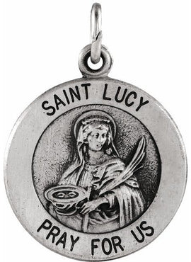 Sterling Silver 15 mm St. Lucy Medal