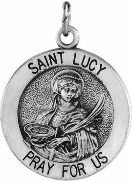 Sterling Silver 15 mm St. Lucy Medal