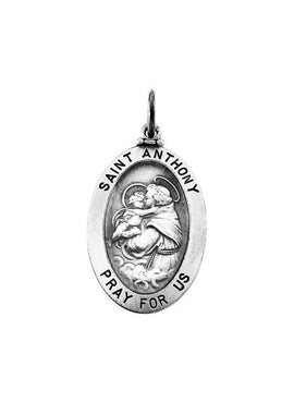 Sterling Silver 25x17.75 mm St. Anthony of Padua Medal 24