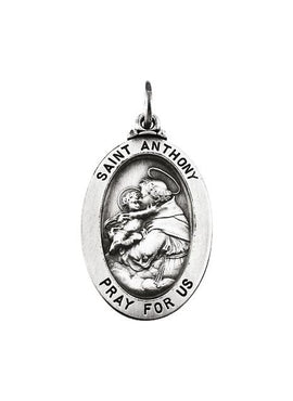 Sterling Silver 25x17.75 mm St. Anthony of Padua Medal 24