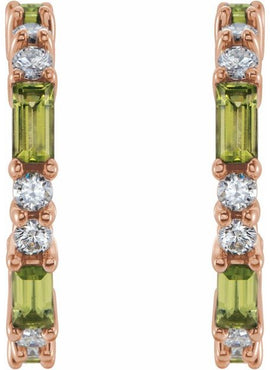 14K White Gold Natural Blue Sapphire & 1/2 CTW Natural Diamond 17.2 mm Hoop Earrings