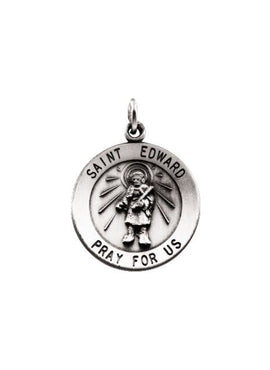 Sterling Silver 18 mm Round St. Edward Medal