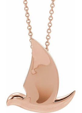 14K White Gold Holy Spirit Dove Pendant