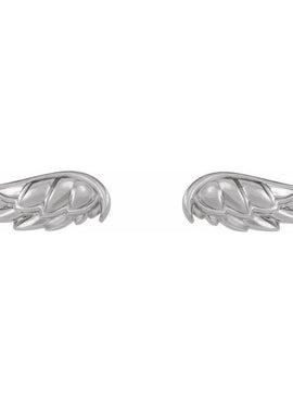 14K White Gold Angel Wing Earrings