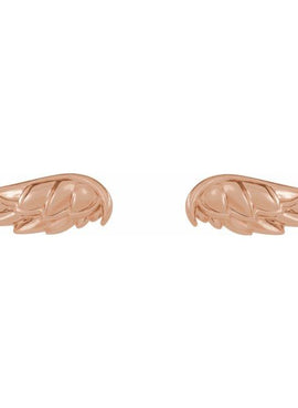 14K White Gold Angel Wing Earrings