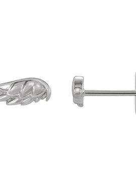 14K White Gold Angel Wing Earrings