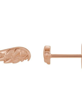 14K White Gold Angel Wing Earrings