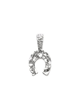 14K White Gold Horseshoe Pendant