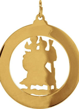 14K Yellow Gold 29 mm St. Christopher Medal