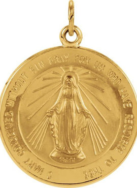 Sterling Silver 12 mm Miraculous Medal 18