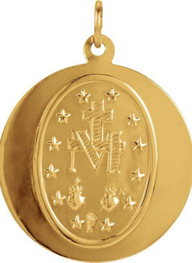 Sterling Silver 12 mm Miraculous Medal 18