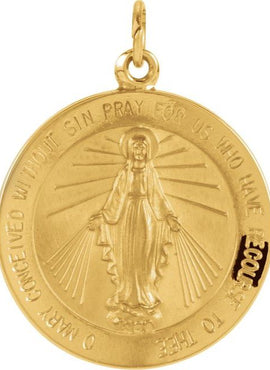 Sterling Silver 12 mm Miraculous Medal 18