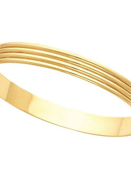 14K Yellow Gold 8 mm Grooved Bangle 7 1/2