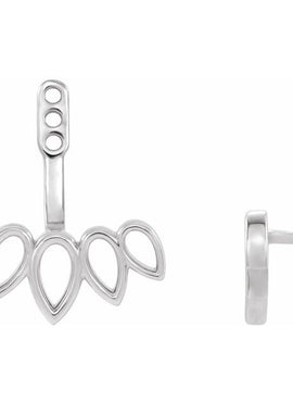 14K White Gold Earring Jackets