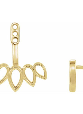 14K White Gold Earring Jackets
