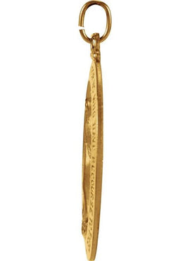 14K Yellow Gold 12x8 mm Oval Miraculous Medal