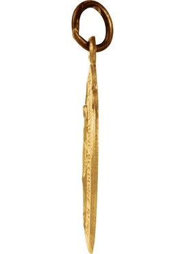 14K Yellow Gold 13x8 mm Oval Miraculous Medal Pendant