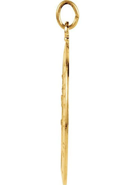 14K Yellow Gold 25x18 mm Oval St. Christopher Medal