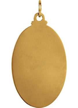 14K Yellow Gold 25x18 mm Oval St. Christopher Medal