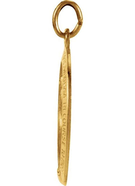14K Yellow Gold 12x8 mm Oval Miraculous Medal