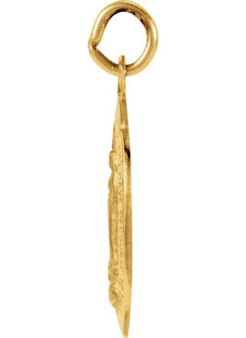 14K Yellow Gold 13x8 mm Oval Miraculous Medal Pendant