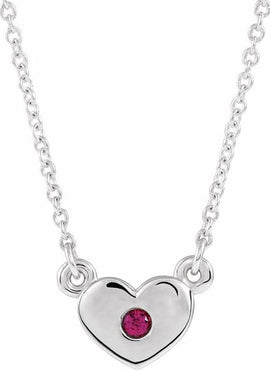 14K White Gold .03 CTW Natural Diamond Heart 16