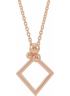 14K White Gold Geometic Pendant