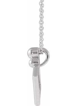 14K White Gold Geometic Pendant