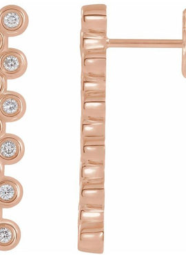 14K White Gold 1/3 CTW Natural Diamond Bezel-Set Bar Earrings