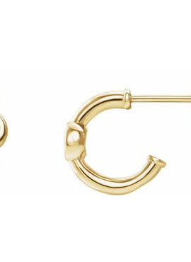 14K White Gold 1/5 CTW  Natural Diamond Huggie Hoop Earrings