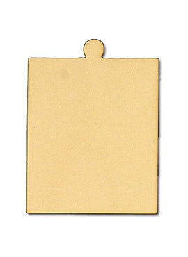 18K Yellow Gold 20 Gauge Rectangle Stamping with External Undrilled Eyelet