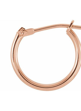14K Yellow Gold Youth Hinged 12.5 mm Hoop Earrings