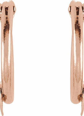 14K Yellow Gold 14.5 mm Youth Hinged Hoop Heart Earrings
