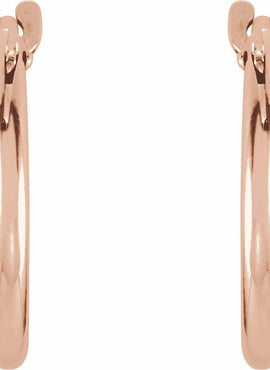 14K Yellow Gold Youth Hinged 12.5 mm Hoop Earrings