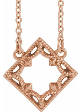 14K White Gold Vintage-Inspired Geometric 16