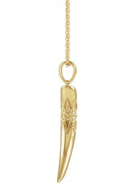 14K White Gold Tusk Pendant