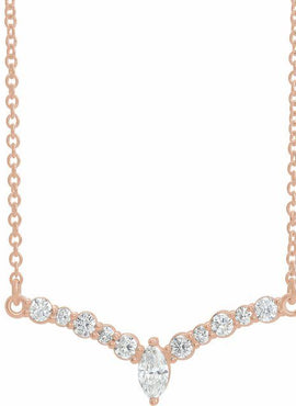 14K White Gold 1/3 CTW Natural Diamond V 16