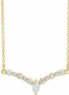14K White Gold 1/3 CTW Natural Diamond V 16