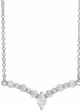 14K White Gold 1/3 CTW Natural Diamond V 16