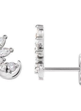 14K White Gold 1/4 CTW Natural Diamond Earring Climbers