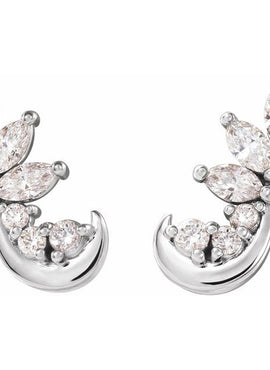 14K White Gold 1/4 CTW Natural Diamond Earring Climbers