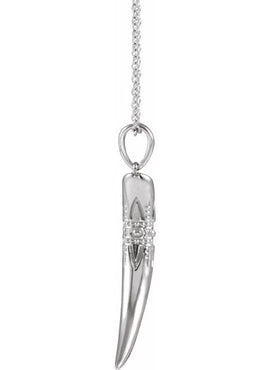 14K White Gold Tusk Pendant